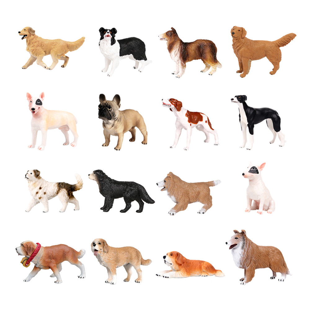 Golden Retriever Corgi Shiba Inu Bona Labrador Dog Animal Figurines Action Figure Toy Model Kids Edu