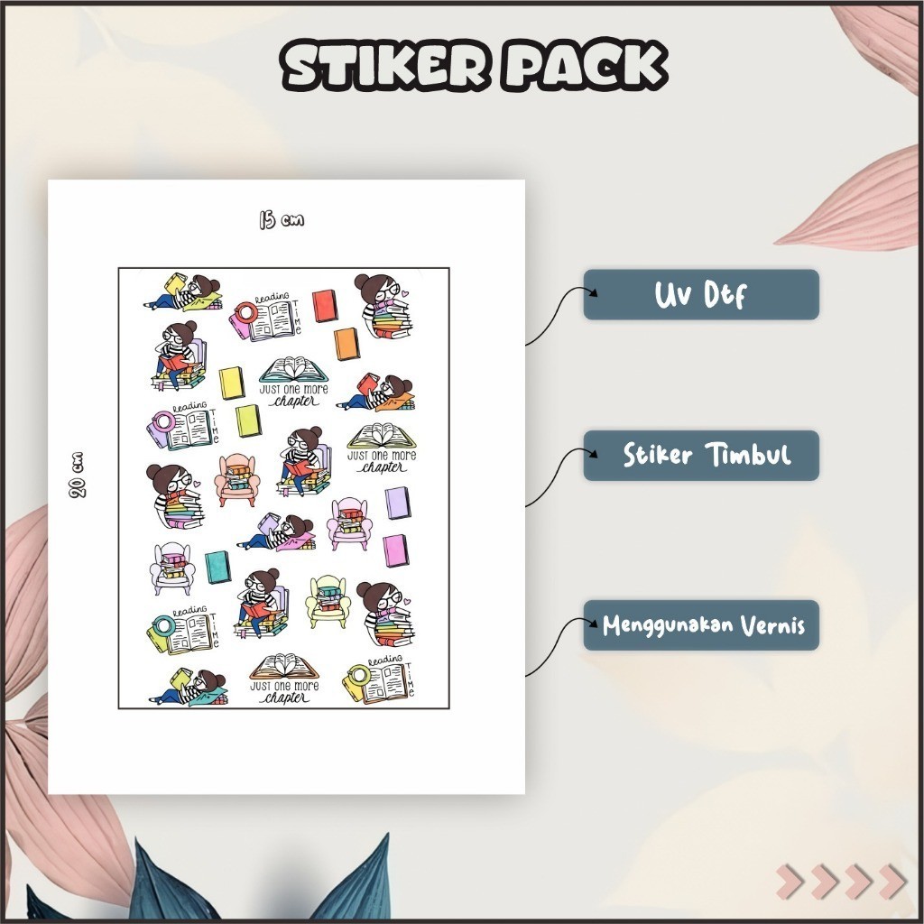 

Stiker Sticker Setiker Setikker Pack UV DTF Motif Etsy Planner Hitam Putih P64