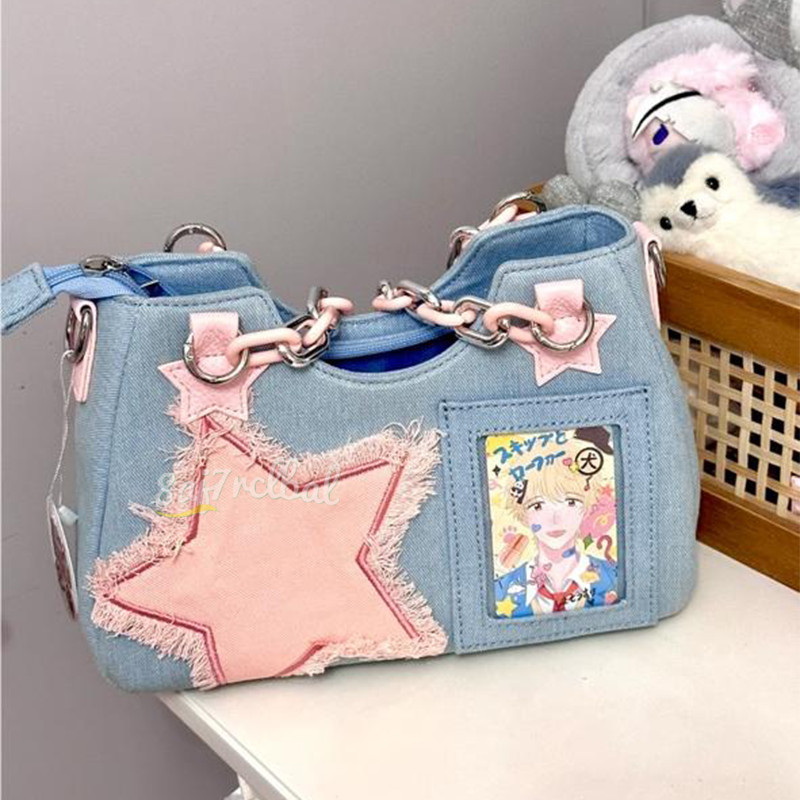 Tas Jeans Trendi Tas Selempang Tas Tangan Gaya Spicy Girl untuk Wanita​