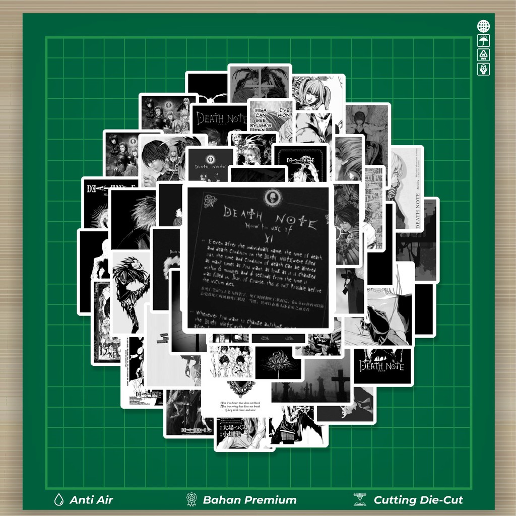 

HOT 50 PCS STIKER Stiker Anime Death Note B&W 2 Stiker Fashion Cars Decal Dingin Kartu Album Custom Vinyl Anti Air- Sticker Aesthetic Buku Journal Koper Casing HP Tablet Laptop Helm Motor Botol Minum