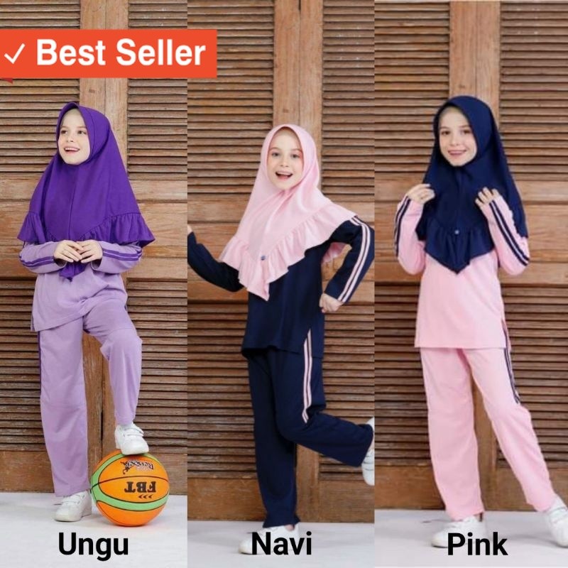Baju Olahraga Anak Kekinian Sport / Baju Olahraga Anak Perempuan | Setelan Olahraga Anak | Pakaian O