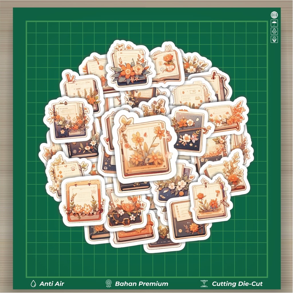 

HOT 50 PCS STIKER Stiker Cover Books Flower [Sampul Buku Bunga] Stiker Fashion Cars Decal Dingin Kartu Album Custom Vinyl Anti Air- Sticker Aesthetic Buku Journal Koper Casing HP Tablet Laptop Helm Motor Botol Minum