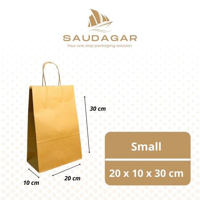

[PROMO BARANG BARU] Paper bag coklat / polos / tas kertas besar / belanja - SMALL Bergaransi Terlaris