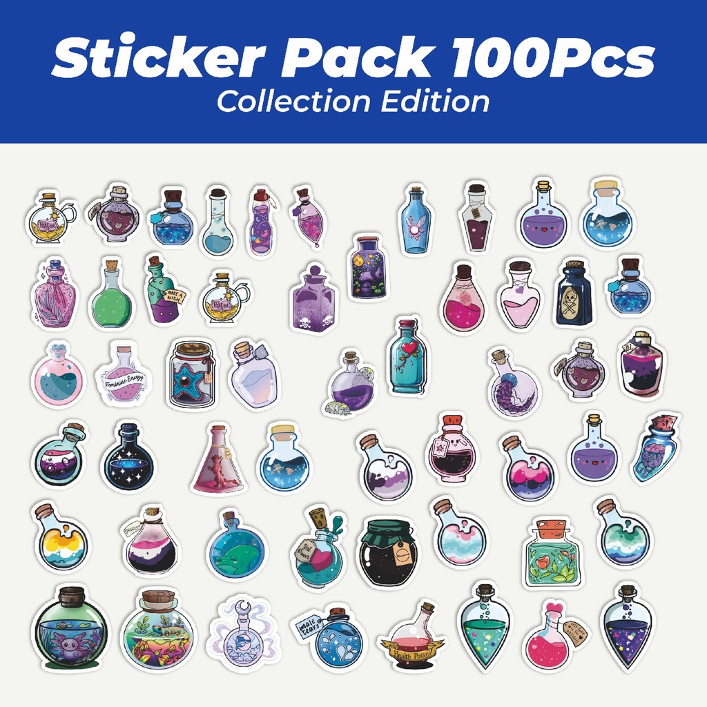 

Hot Stiker Magic Bottle Series [Seri Botol Ajaib] Lucu Anti Air Stikers Berperekat Waterproof Sticker Decal Buat Motor Helm Buku Journal Koper Casing HP Laptop Botol Minum