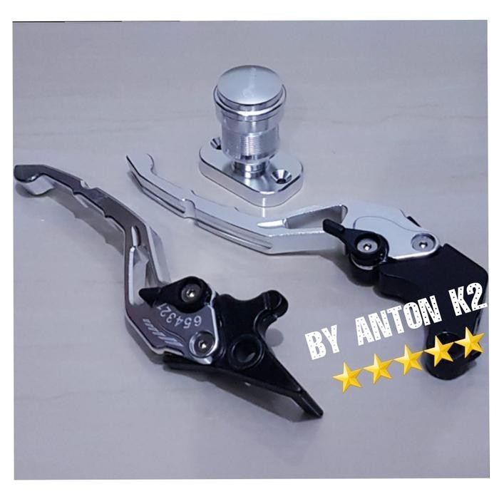 HANDLE REM BRAKE PAKET TUTUP MASTER REM TABUNG VARIASI AEROX 155/LEXI - Silver, Lexi