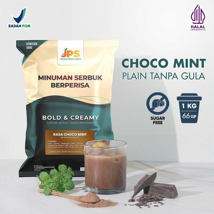

Bubuk Minuman Choco Mint Plain Powder JPS Tanpa Gula