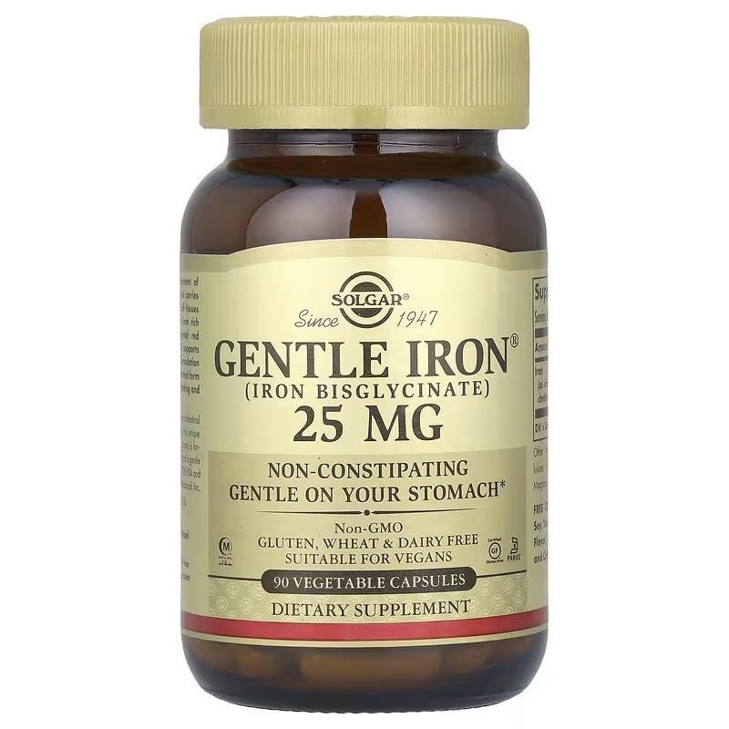 Solgar Gentle Iron 25mg, 90 Vegetable Capsule Vegan