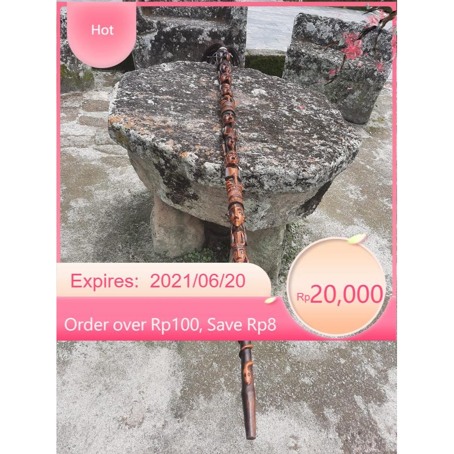 TONGKAT TUNGGAL PANALUAN - TONGKAT MISTIS BATAK TOBA UKIRAN LS11