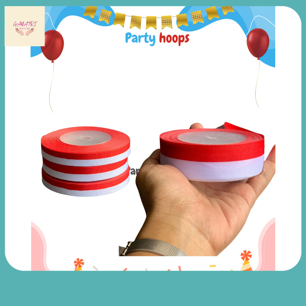 

Serba Agustus / Pita merah putih/17 agustusan Per Roll pita satin Pita Bendera dekorasi 17 agustus hari kemerdekan HUT RI