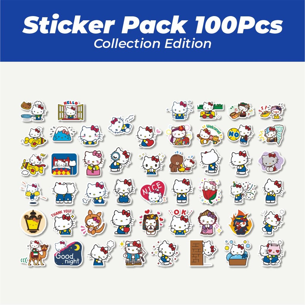 

Hot Stiker Kartun Hello Kitty V8 Lucu Anti Air Stikers Berperekat Waterproof Sticker Decal Buat Motor Helm Buku Journal Koper Casing HP Laptop Botol Minum