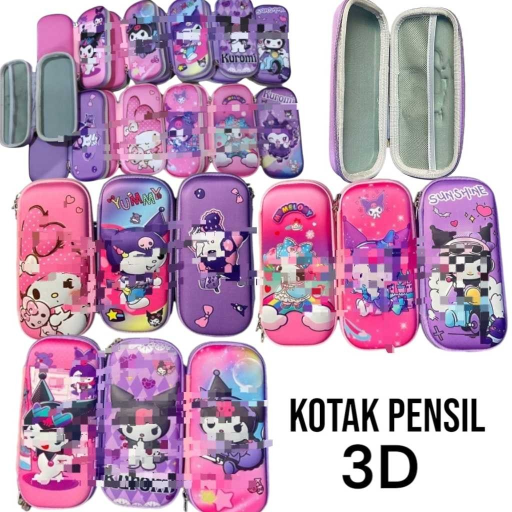 

Tempat Kotak Pensil Bulpen 3D Anak Sekolah Karakter Pen Pencil Case 3D Timbul Bahan Eva Anti Air