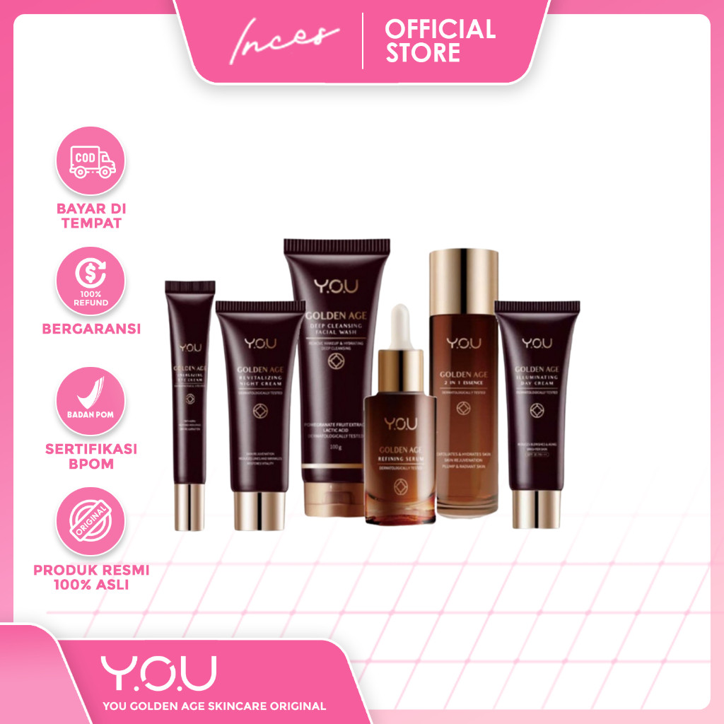 FS - YOU GOLDEN AGE SKINCARE ORIGINAL (ANTI AGING) | SERUM ANTI AGING| FACIAL WASH | DAY CREAM | NIG