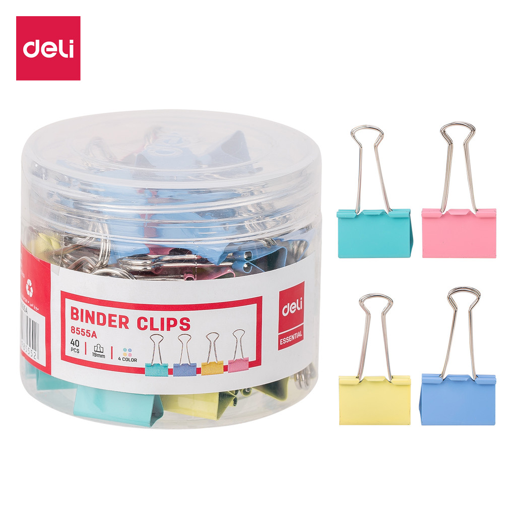 

Deli 19mm New Colorful Dovetail Clip Effortless Binder Clip Long Tail Clip For School Office Learning Supplies 1 Box E8555A