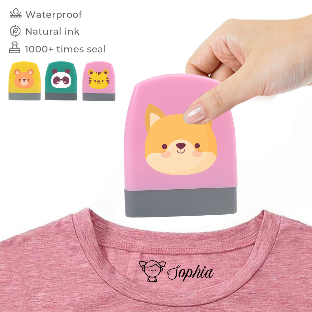 

Cartoon Animals Dog, Bear, Monkey Baby Clothes Name Stamp For Kid Cloths Waterproof Non-Fading Kindergarten Children'S Name Seal