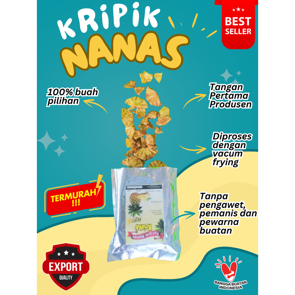 

HARGA RESELLER !! 1 KG KERIPIK / KRIPIK BUAH NANAS Khas MALANG BATU Tangan Pertama PRODUSEN ( AMJ FARM )
