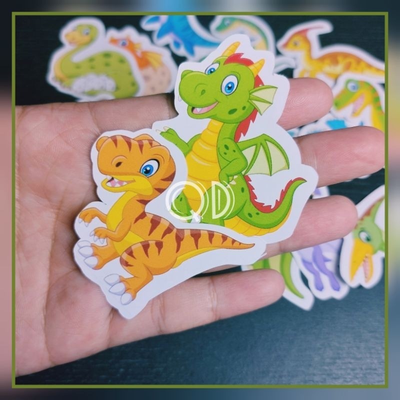 

Stiker Dinosaurus Sticker Glossy Stiker Dino Lucu Isi 16 Pcs