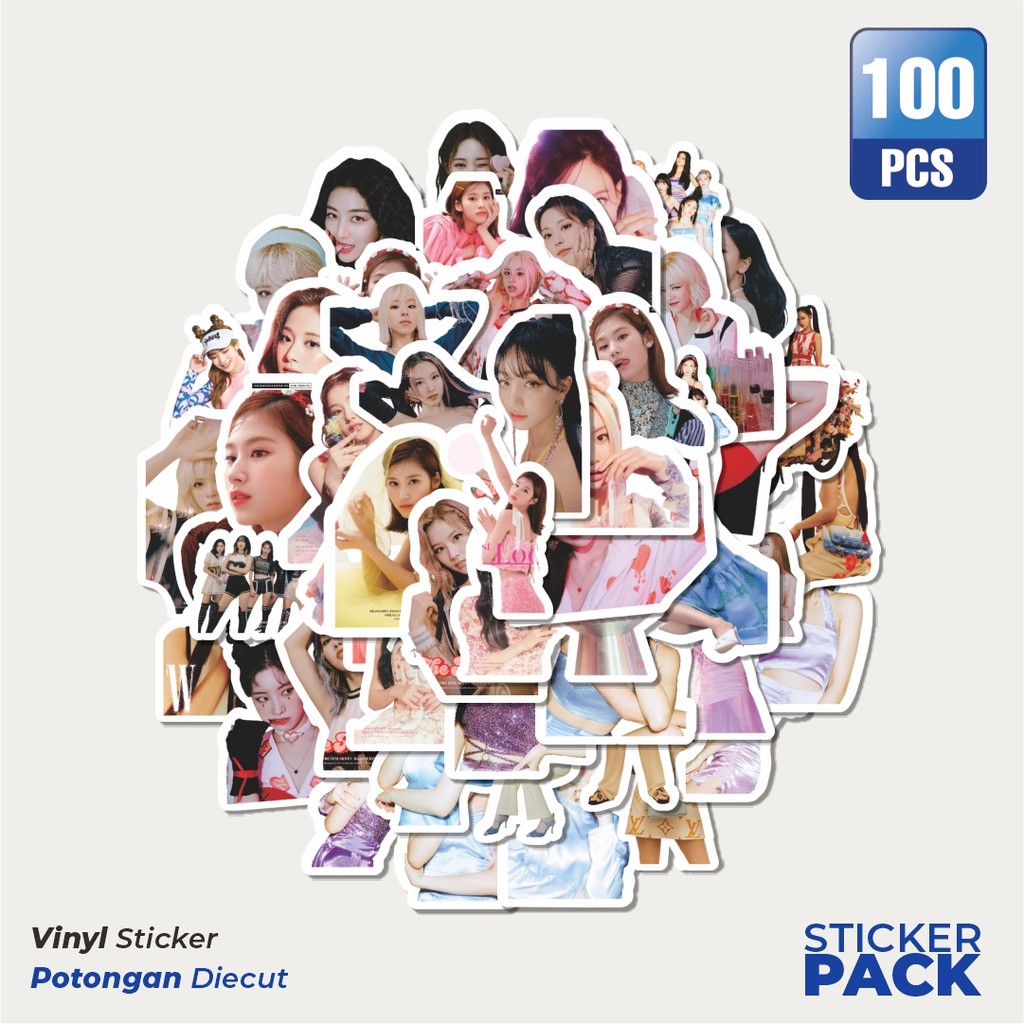 

Super Hemat! 100 PCS Stiker TWICE Album 1&2 Waterproof Aesthetic- Untuk Laptop, Motor, dan Helm - Paper Stationery Pack