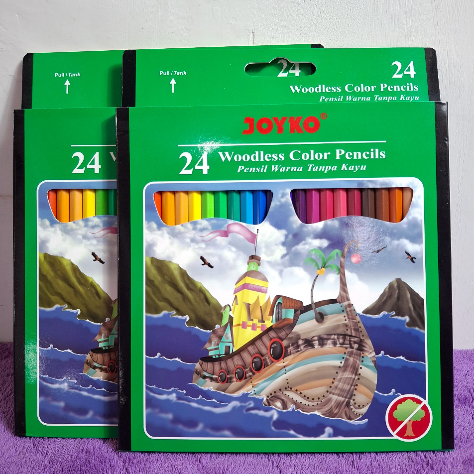 

PENSIL WARNA JOYKO 24 WARNA PANJANG CP-104 WOODLES [1 SET]