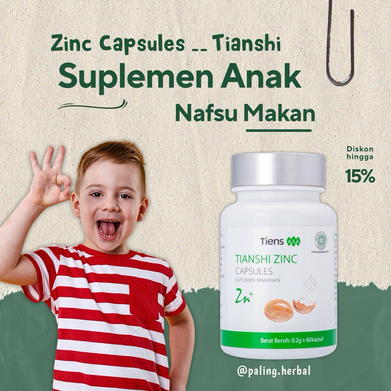 Vitamin Anak Zinc Tiens Vitamin Otak Anak Cerdas dan Penambah Berat Badan serta Daya Tahan Tubuh Ana