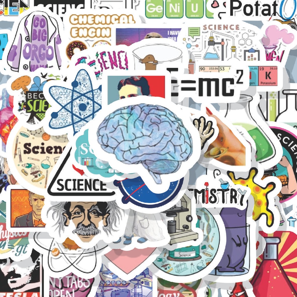 

100PCS Lucu Stiker Science Art [Sains Seni] Stiker Aesthetic Stiker Anti Air Stikers Berperekat Waterproof sticker decal buat Motor Helm Buku Journal Koper Casing HP Laptop Botol Minum Hadiah anak