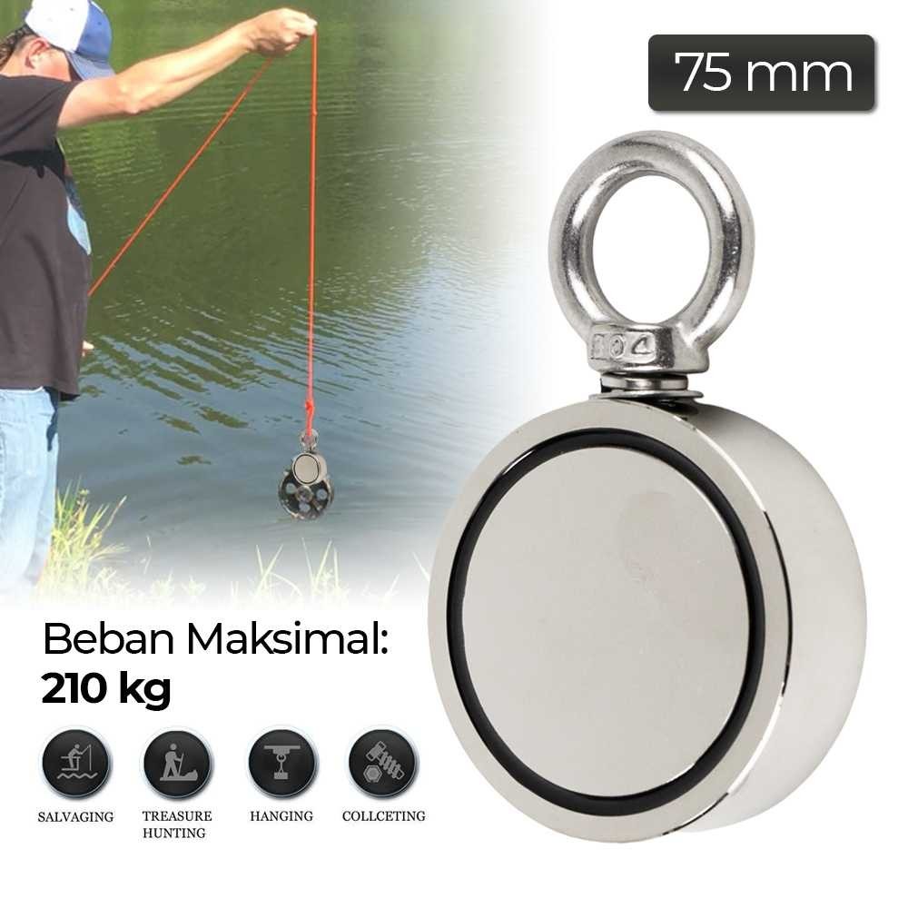 Taffware Magnet Gantungan Round Hook Strong Neodymium 75mm - D75