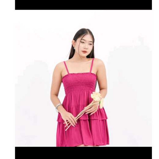 COD MINI DRESS WINDY DRESS SEXY ROK SUSUN KEKINIAN CASUAL  JALAN SANTAI BAHAN RAYON TWILL PREMIUM BI