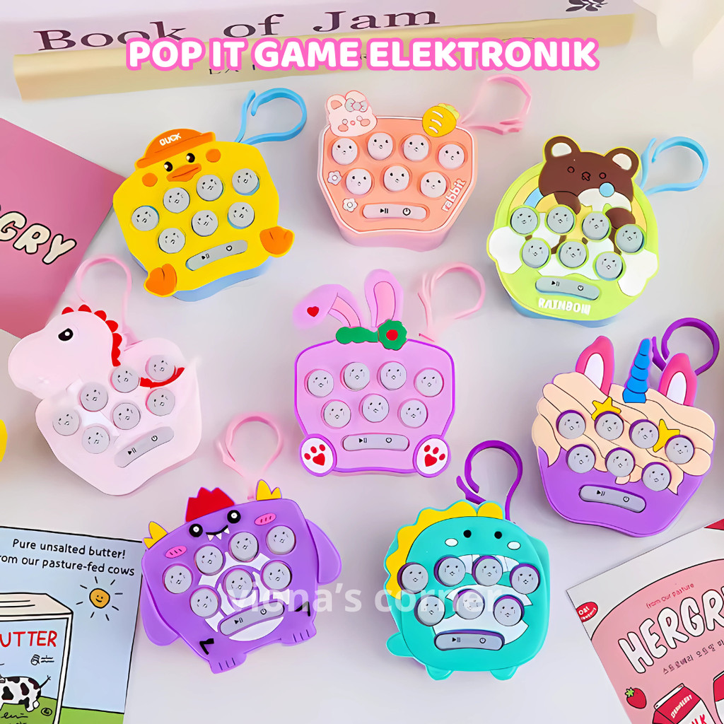 Pop It Elektronik Mainan Anak Pop It Bunyi Elektrik Murah Fidget Toys Mini Game Interaktif Lucu