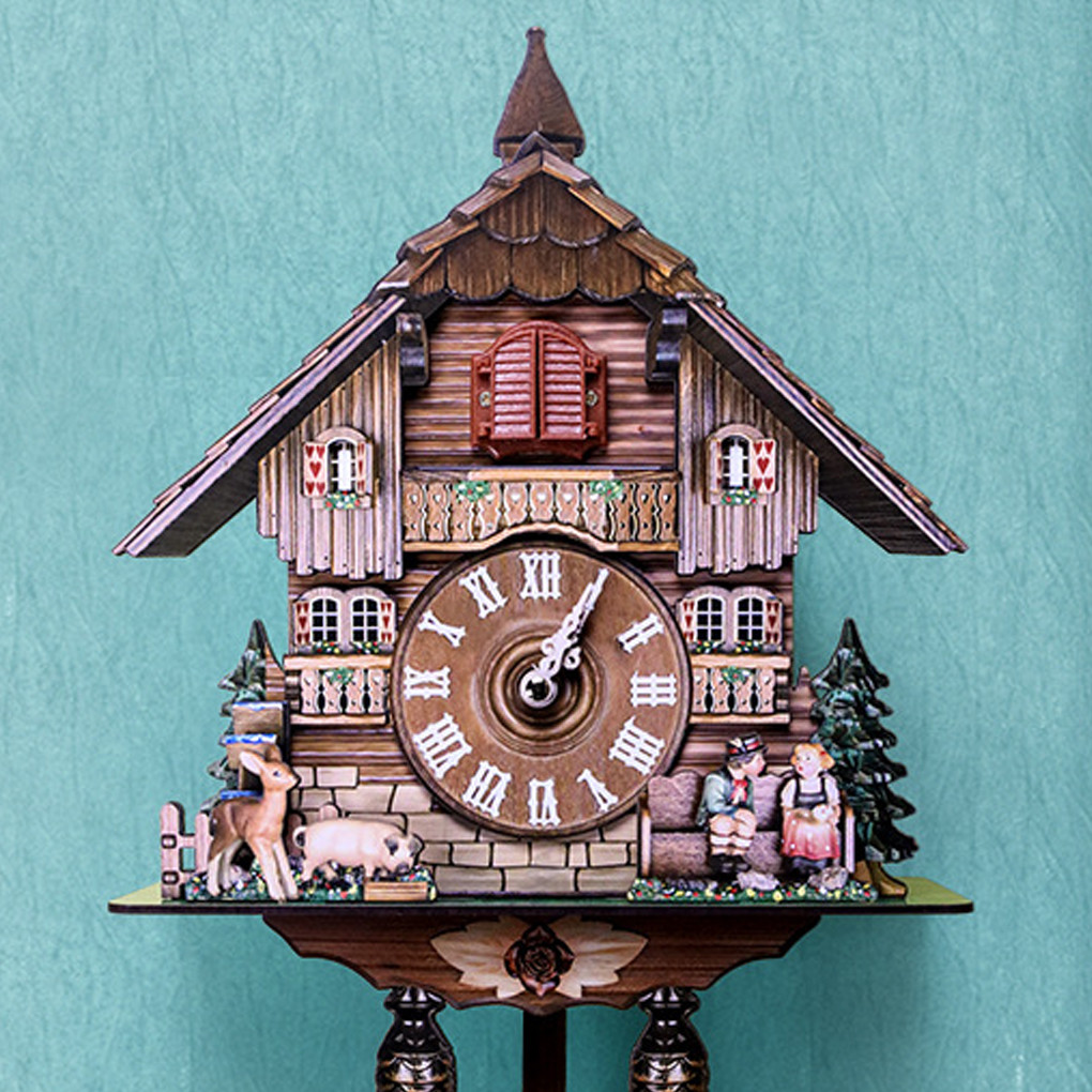 Bird Time Bell Swing Alarm Watch Imitation Wood Style With Easy-to-Read Dials Cuckoo Clock CM012