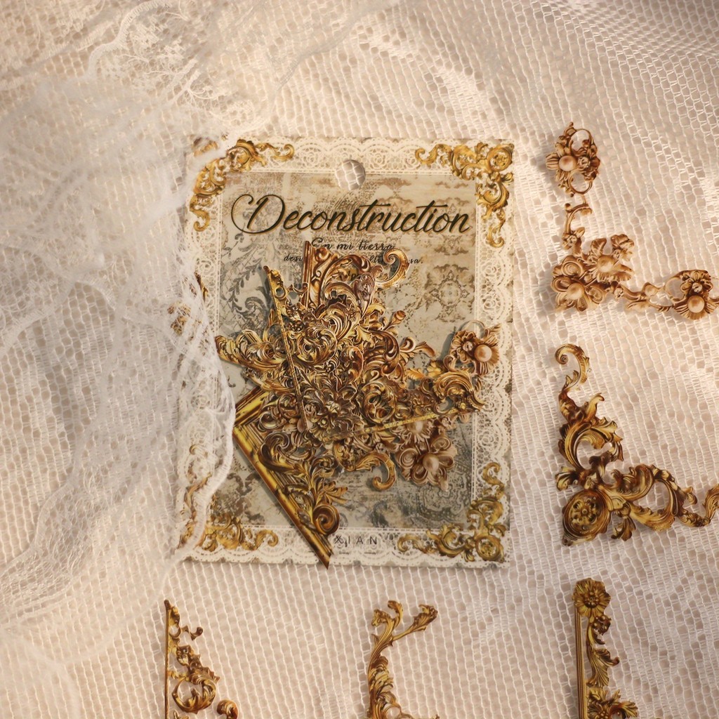 

JIANQI 24 Pcs Vintage French Court Style Photo Corner Sticker Hollow Stickers DIY Scrapbooking Diary Album Deco Stationery