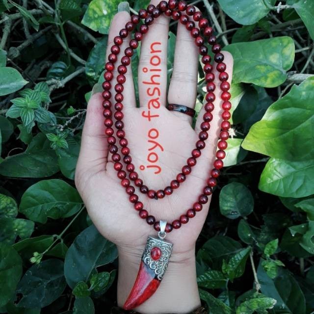 KALUNG FOSIL AKAR BAHAR HITAM LIONTIN PERAK MODEL TARING