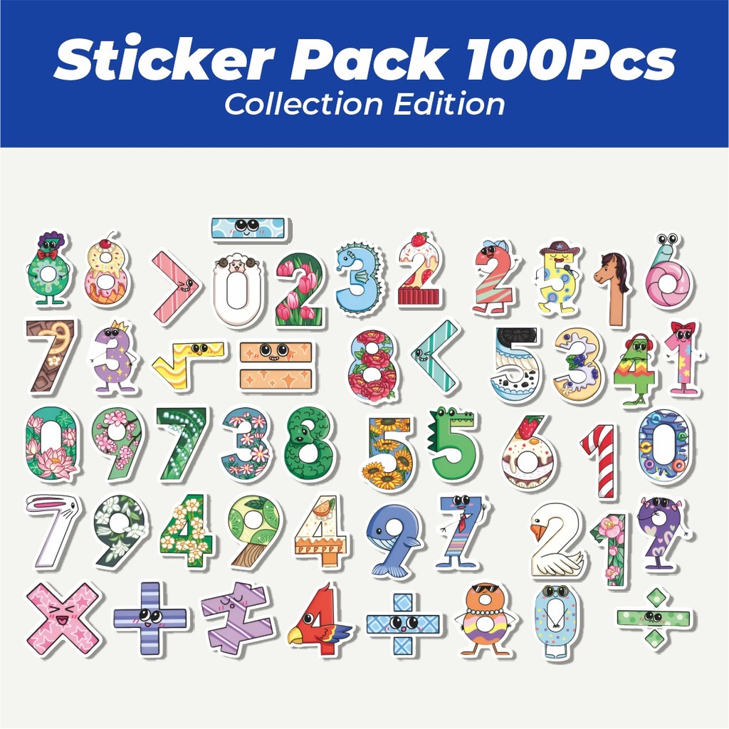 

Hot Stiker Numerik Lucu Anti Air Stikers Berperekat Waterproof Sticker Decal Buat Motor Helm Buku Journal Koper Casing HP Laptop Botol Minum