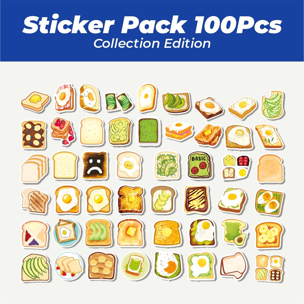 

Hot Stiker Piece Funny Toast [Potongan Roti Panggang] Lucu Anti Air Stikers Berperekat Waterproof Sticker Decal Buat Motor Helm Buku Journal Koper Casing HP Laptop Botol Minum