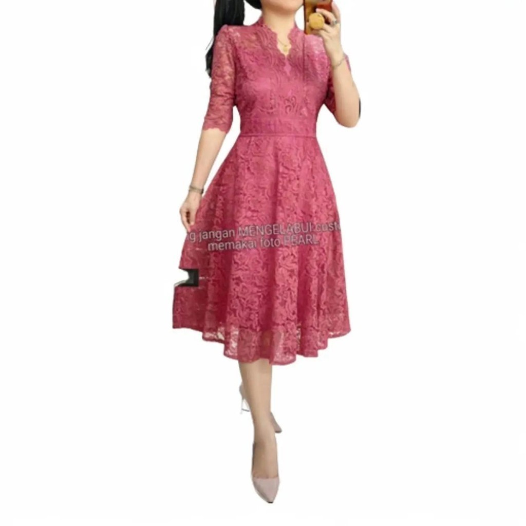 NN DRESS SEMI PRANCIS KEBAYA BROKAT PESTA WANITA SIRKEL KUTU BARU
