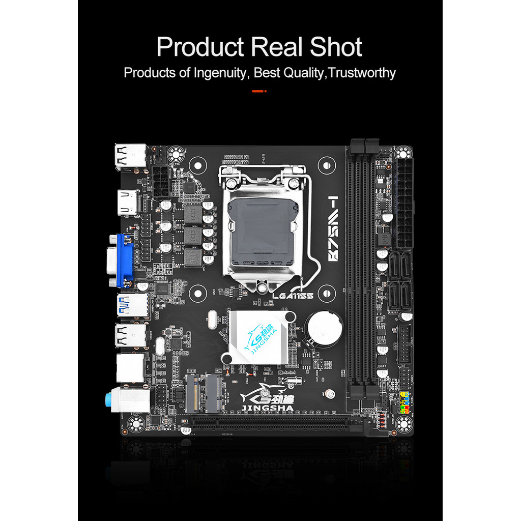 JINGSHA B75 mini itx Motherboard LGA 1155 support 4 DDR3 USB3.0 SATA3 NVME WIFI Placa Mae 1155 placa