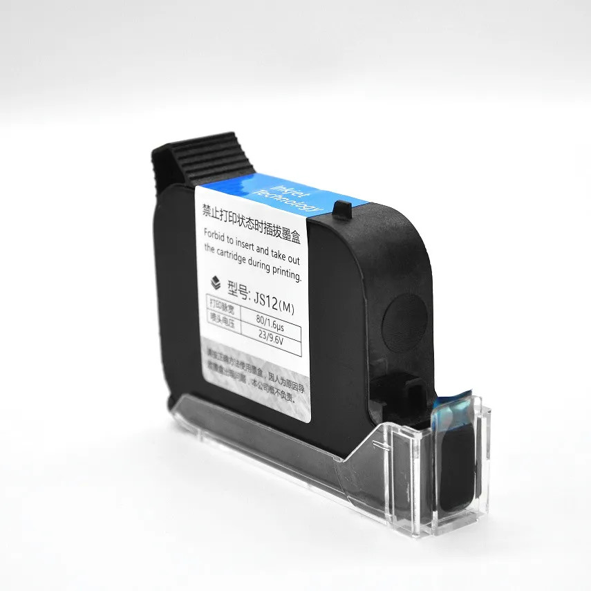 [1x JS12 JS10] 42ml 12.7mm Fast dry black sovent ink cartridge JS10M JS12M Replaced for TIJ2.5 Domin