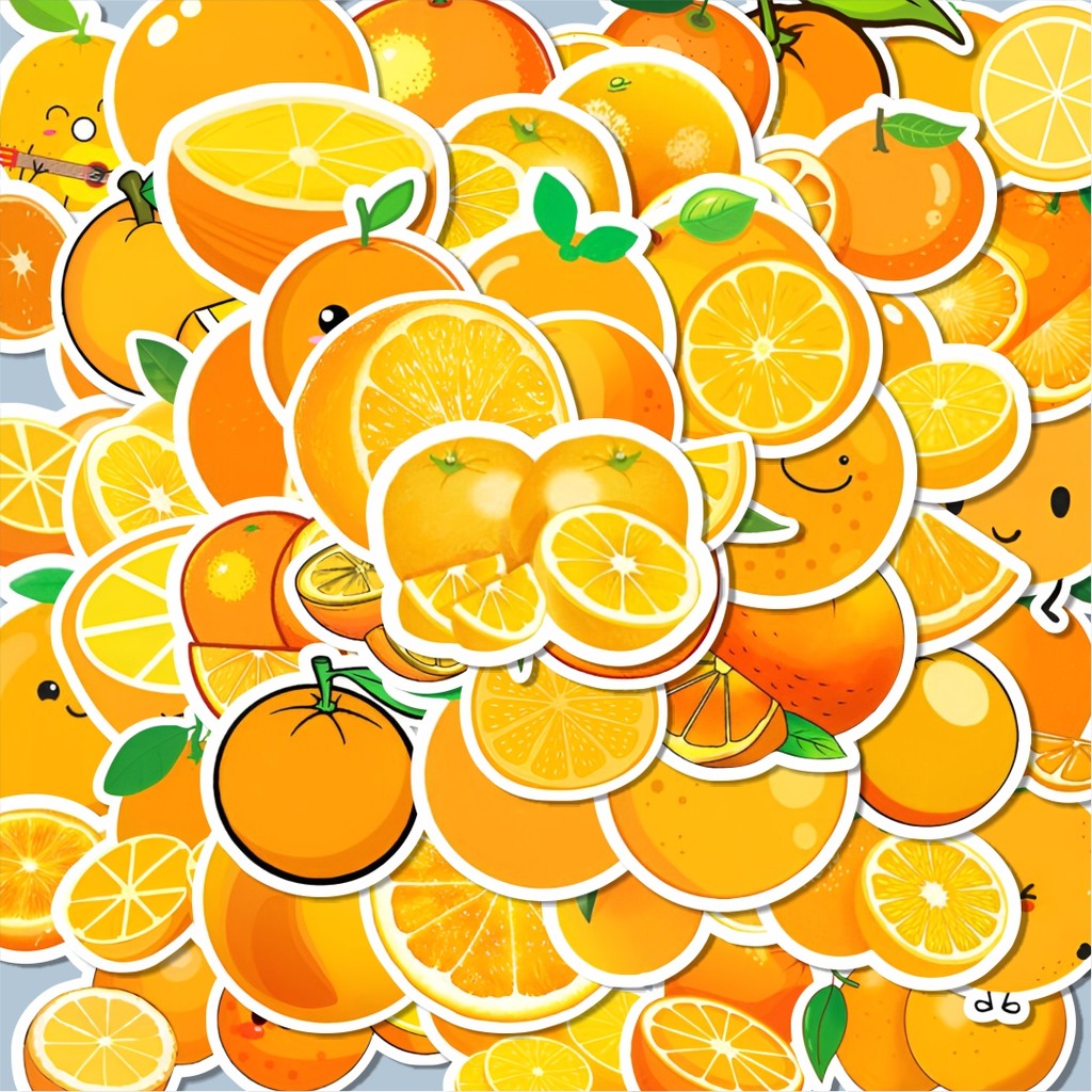 

100PCS Lucu Stiker Cute Orange Fruit [Buah Jeruk] Stiker Aesthetic Stiker Anti Air Stikers Berperekat Waterproof sticker decal buat Motor Helm Buku Journal Koper Casing HP Laptop Botol Minum Hadiah anak