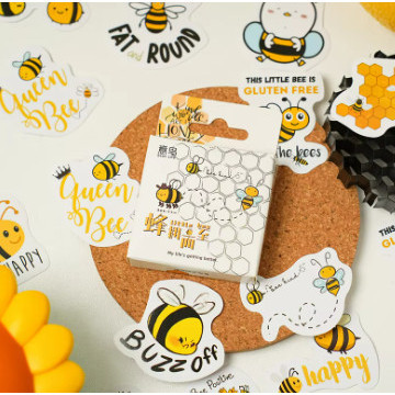 

【MAPLESOL】45 Pcs LITTLE BEE Deco Sticker Planner DIY Scrapbook Stiker Dekor Bulan Kotak / Sticker Box / Sticker Wall Dekor / Sticker Dot / scrapbook / journal junk / Jurnal / Buku Diary / sticker Retro / vintage