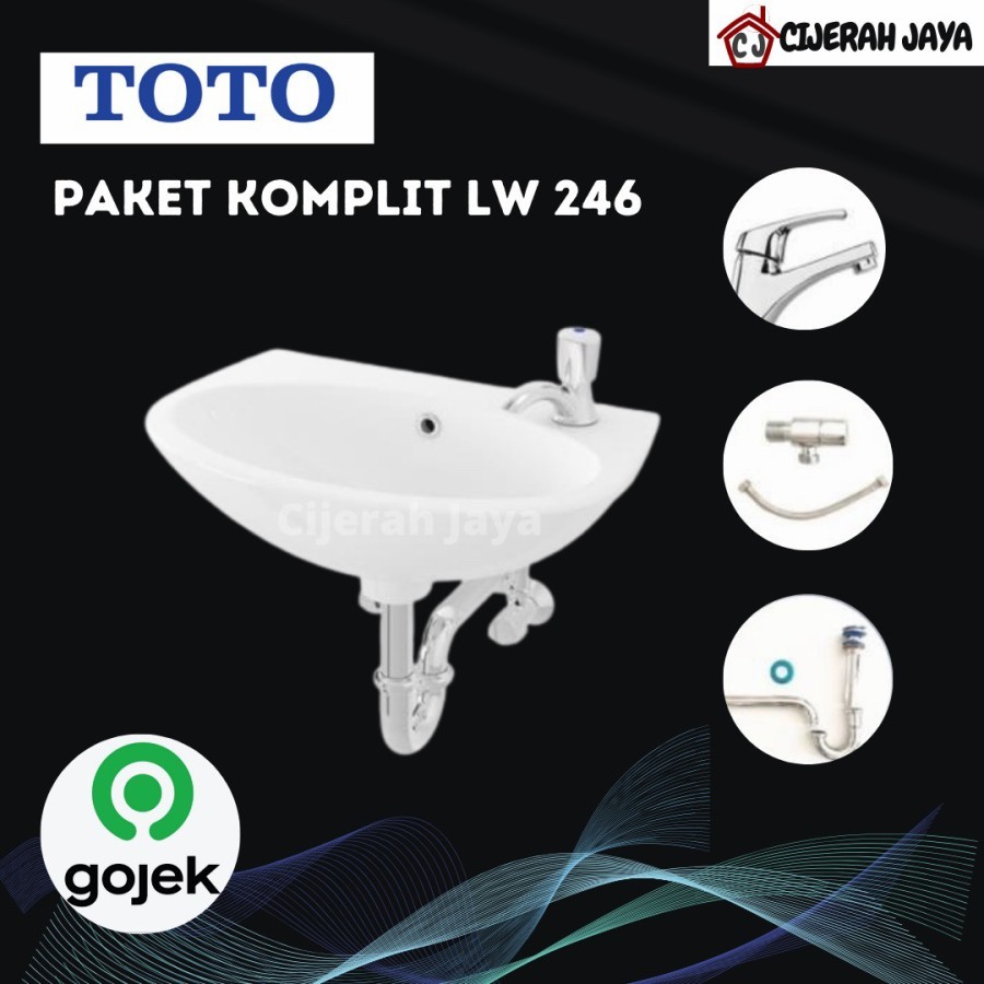 NEW PRODUK WASTAFEL TOTO LW246J + KERAN + SIFON + FLEXIBEL / WASTAFEL TOTO KOMPLIT LW 246J LW 246 J 