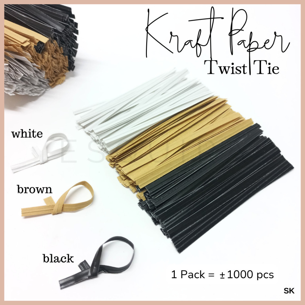 

(HEGO) Kraft Paper Twist Ties Kawat Pengikat Kemasan Souvenir 4MM 12 CM & 8 CM