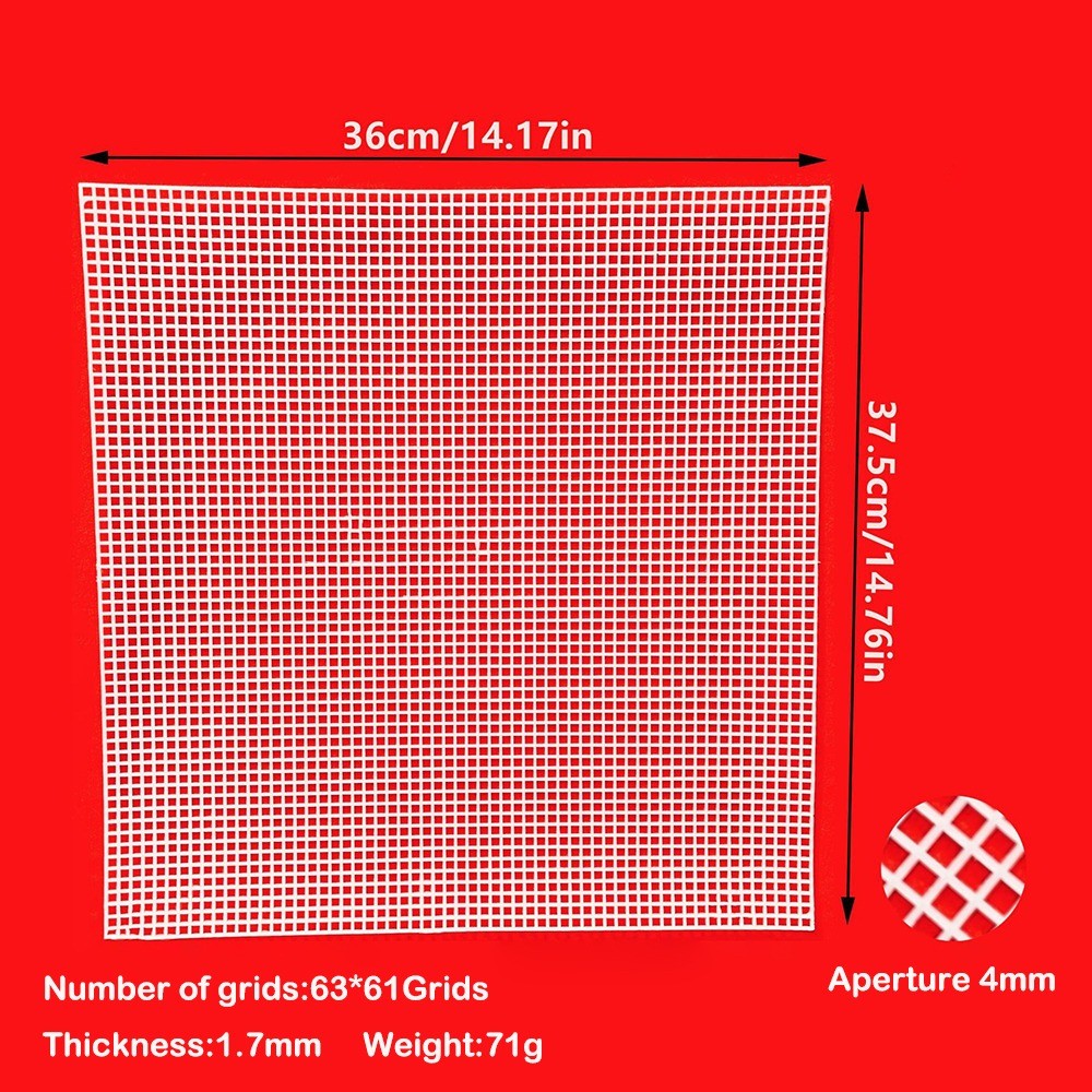 DIY Crafting Plastic Bag Mesh Grid Durable White Canvas Bag Sheets Acrylic Yarn Crafting Knit