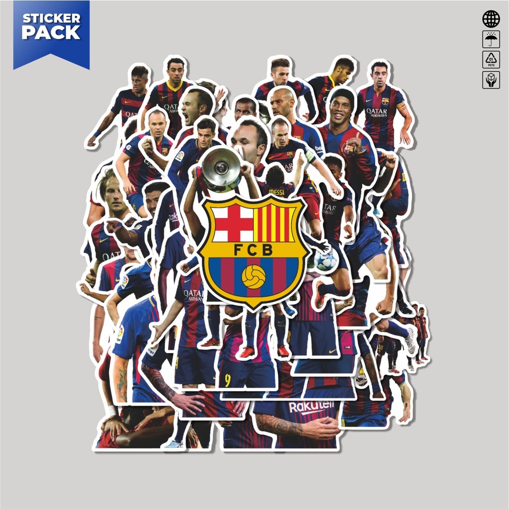 

[100PCS]Stiker Pack Stiker FOOTBALL SERIES FC BARCELONA Aesthetic Vinyl Anti Air Dekorasi Sticker Laptop Buku Journal Koper Helm Casing HP Gitar Helm Skateboard