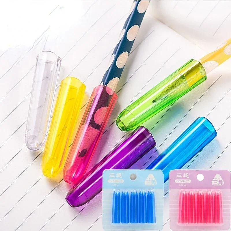 

Pencil Protective Cover Protective Cap Mixed Color Plastic Pen Cap Color Pencil Extender Pen Tip Protective Cover