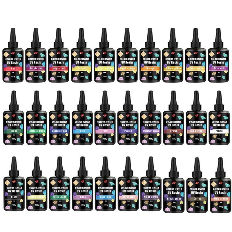 

100ml Art Colored UV Resin Liquid Colorant Epoxy Resin Glue For UV Epoxy Resin DIY Crystal Jewelry Making Accessories UV Resin