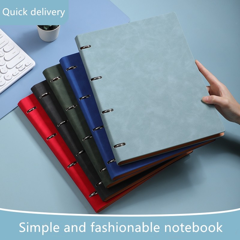 

A4 Refillable PU Leather Notebook, 120g Thick Paper Ring Binder Journal for Business & College, Vegan & Multi-Color