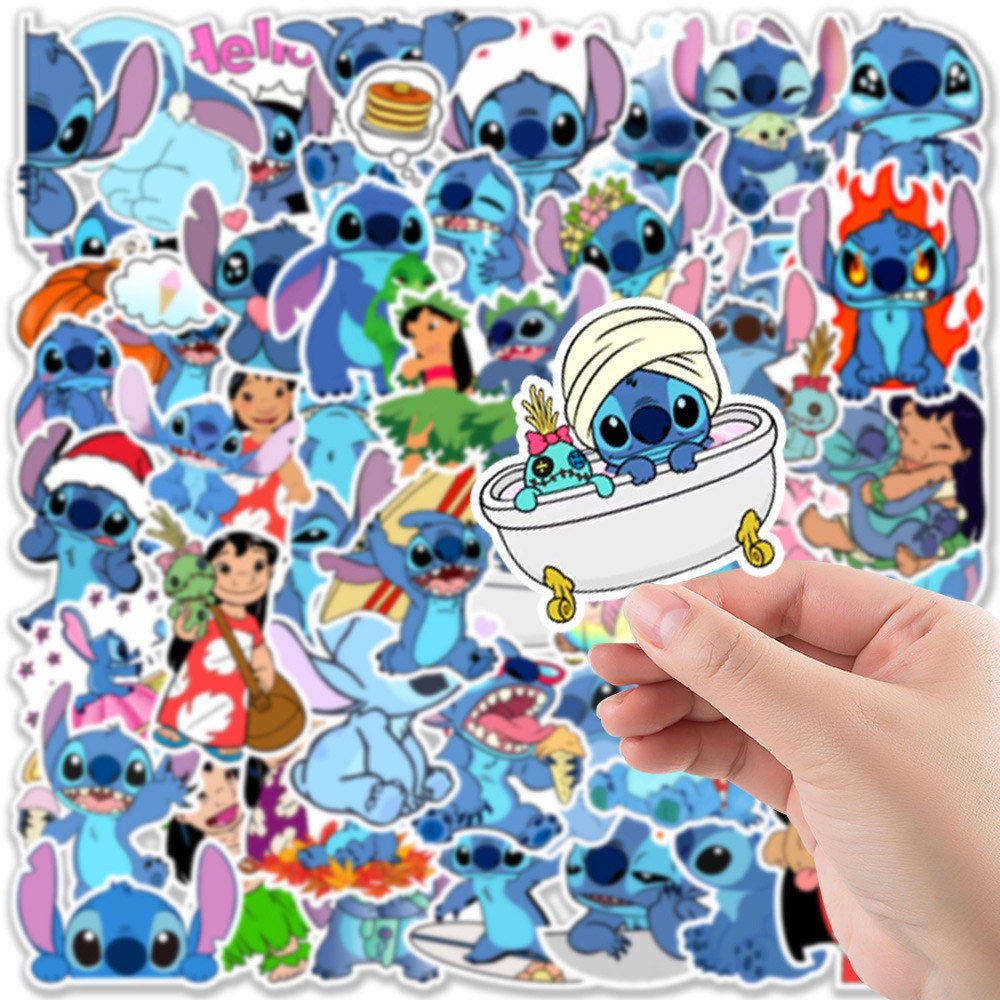 

10/30/50PCS Disney Cute Cartoon Stitch Stickers DIY Phone Guitar Laptop Luggage Skateboard Graffiti Decals Fun Kid