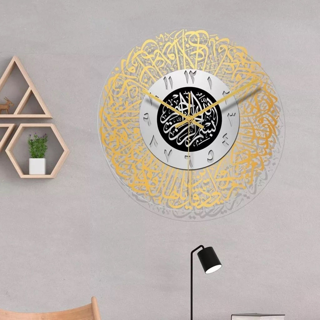 TT- Jam Dinding Bulat /Hiasan Jam Dinding/ Hiasan Jam Minimalis / Jam Dinding Islami