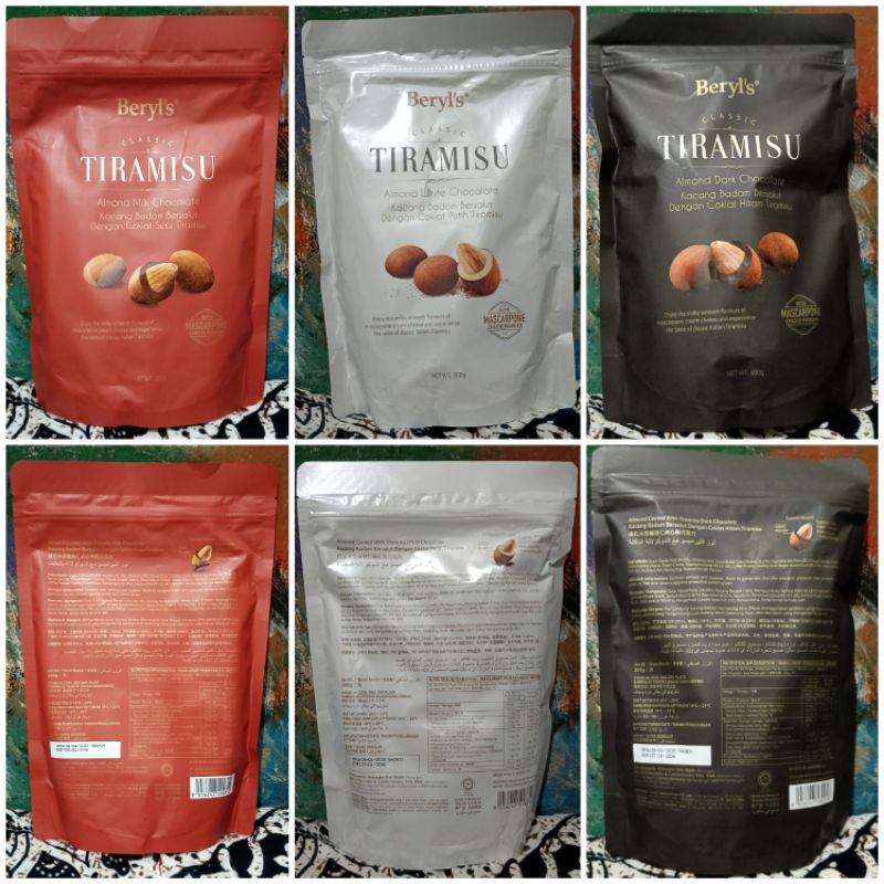 

Terlaris Beryls 300gr Almond Coated Tiramisu Mascarpone Cream Cheese Chocolate Milk Dark White Beryl's