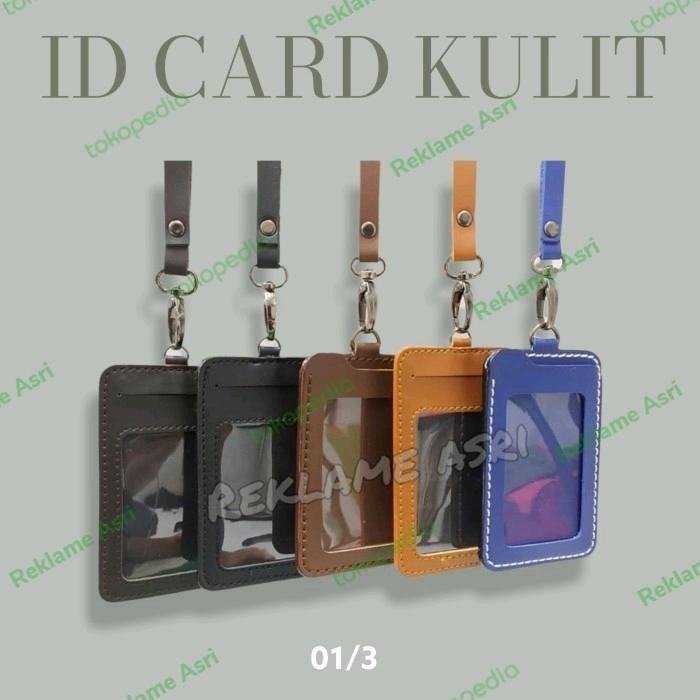 

Promo Name Tag ID Card Holder Kulit Lanyard Berkualitas - Coklat Tua