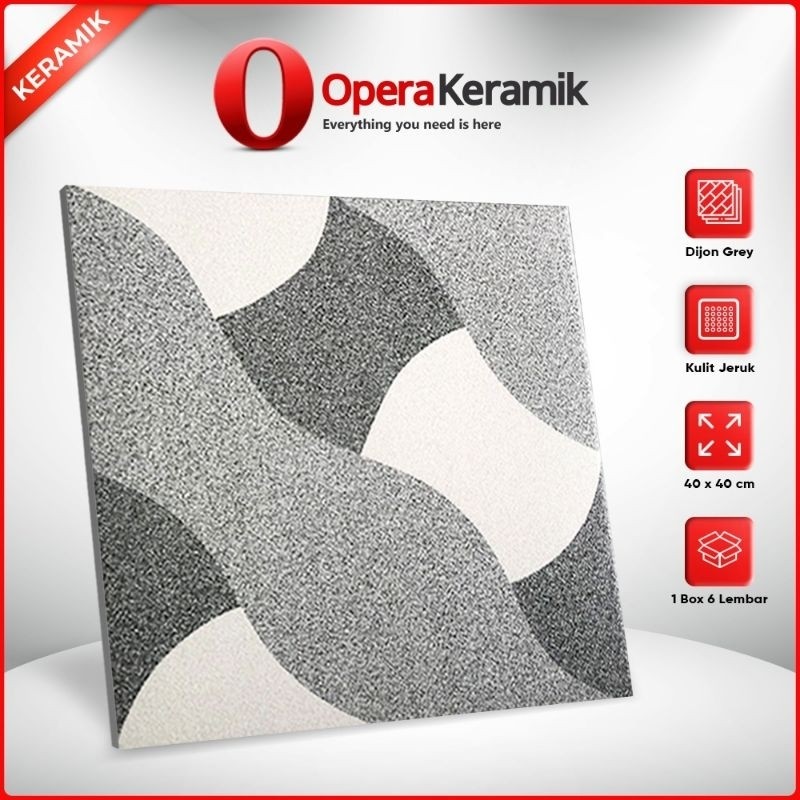 Keramik Lantai Kasar 40x40 Dijon Grey