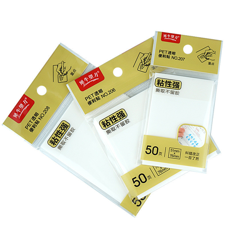 

50 Sheets Transparent Sticky Notes Waterproof Message Stickers Convenient Reporting Signature Stickers for Note Books